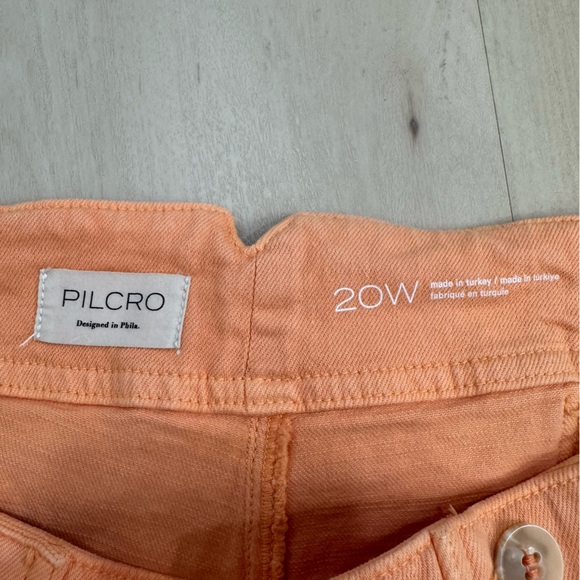 Anthropologie Pilcro The Kit High-Rise Crop Pants Jeans Peach Orange Women's 20W - Picture 9 of 14